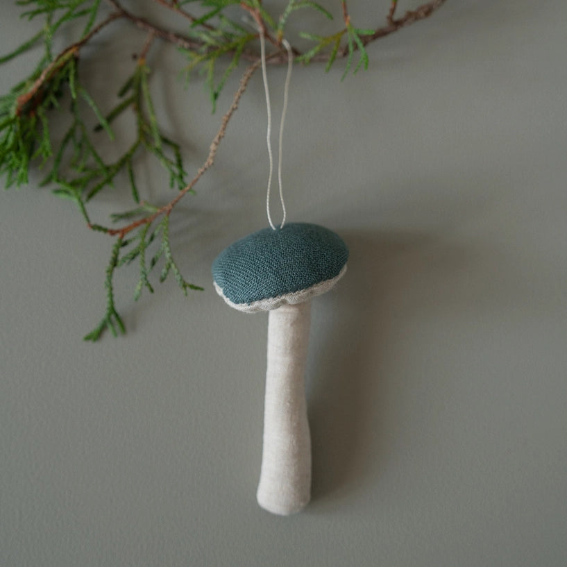 Linen Fabric Mushroom Ornament