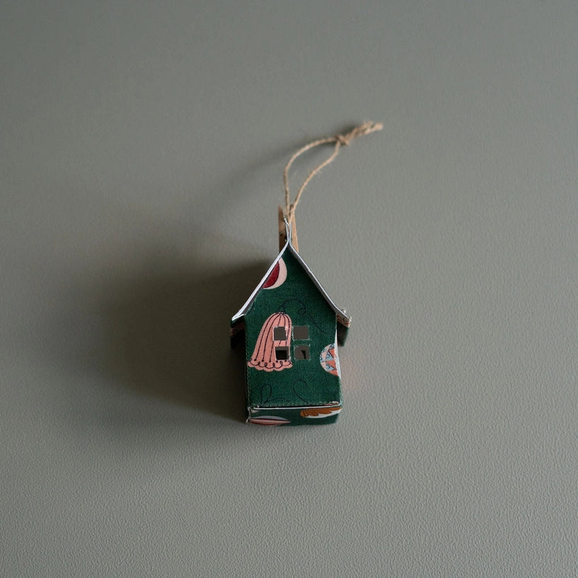 Holiday Fabric House Luminary Ornament