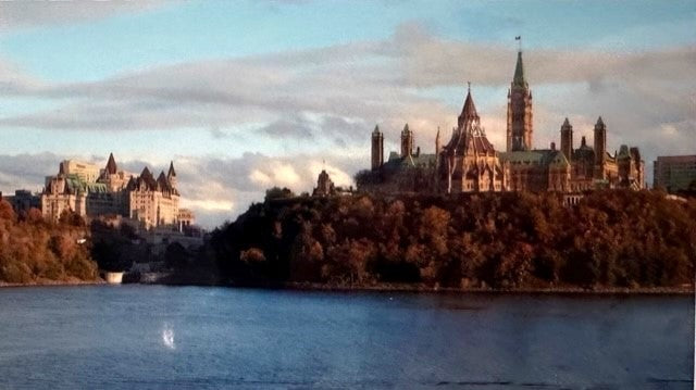 Afternoon Ottawa River and Parliament Card