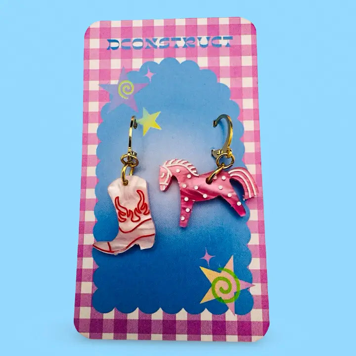 Horse & Boot Charm Earrings