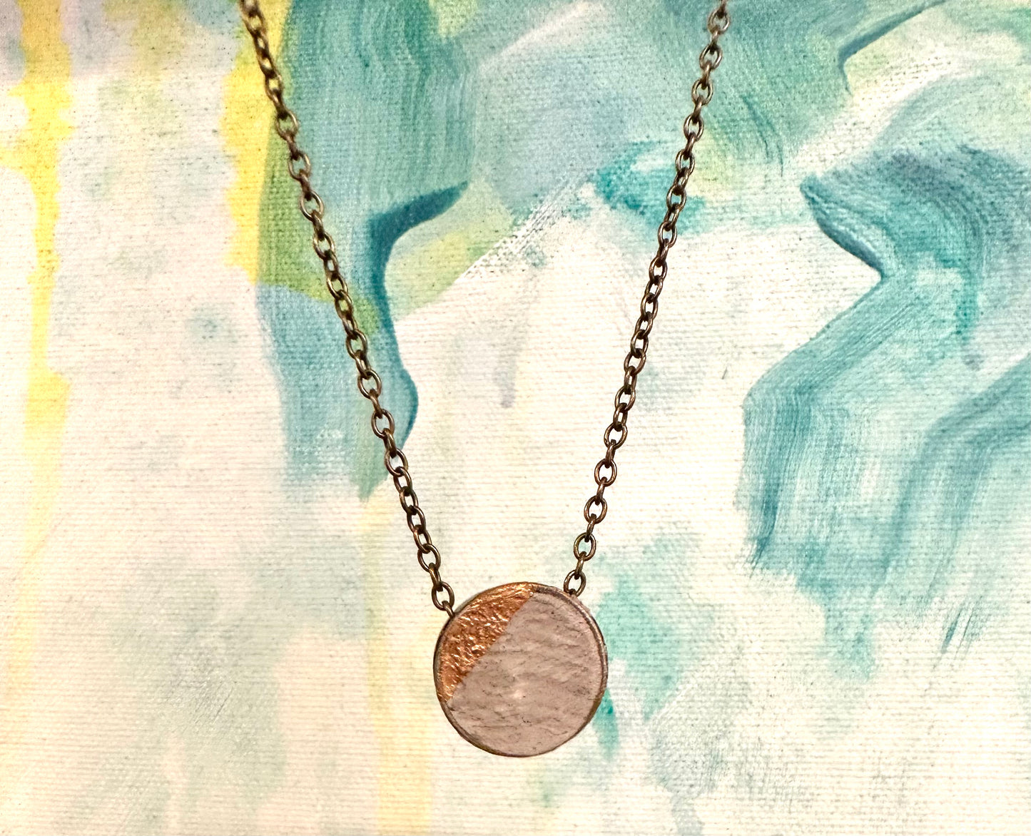 BRONZE pendant on bronze chain