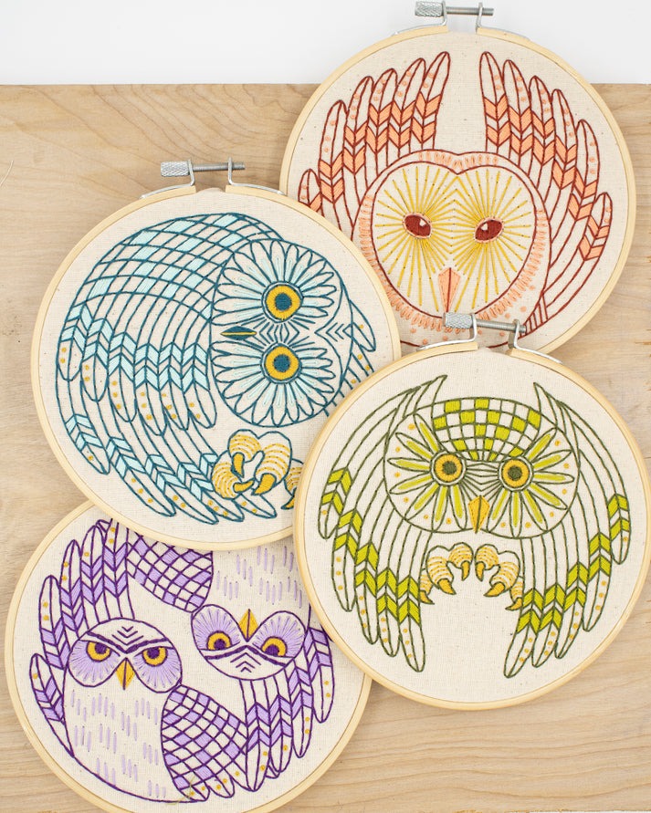 Burrowing Owls Complete Embroidery Kit