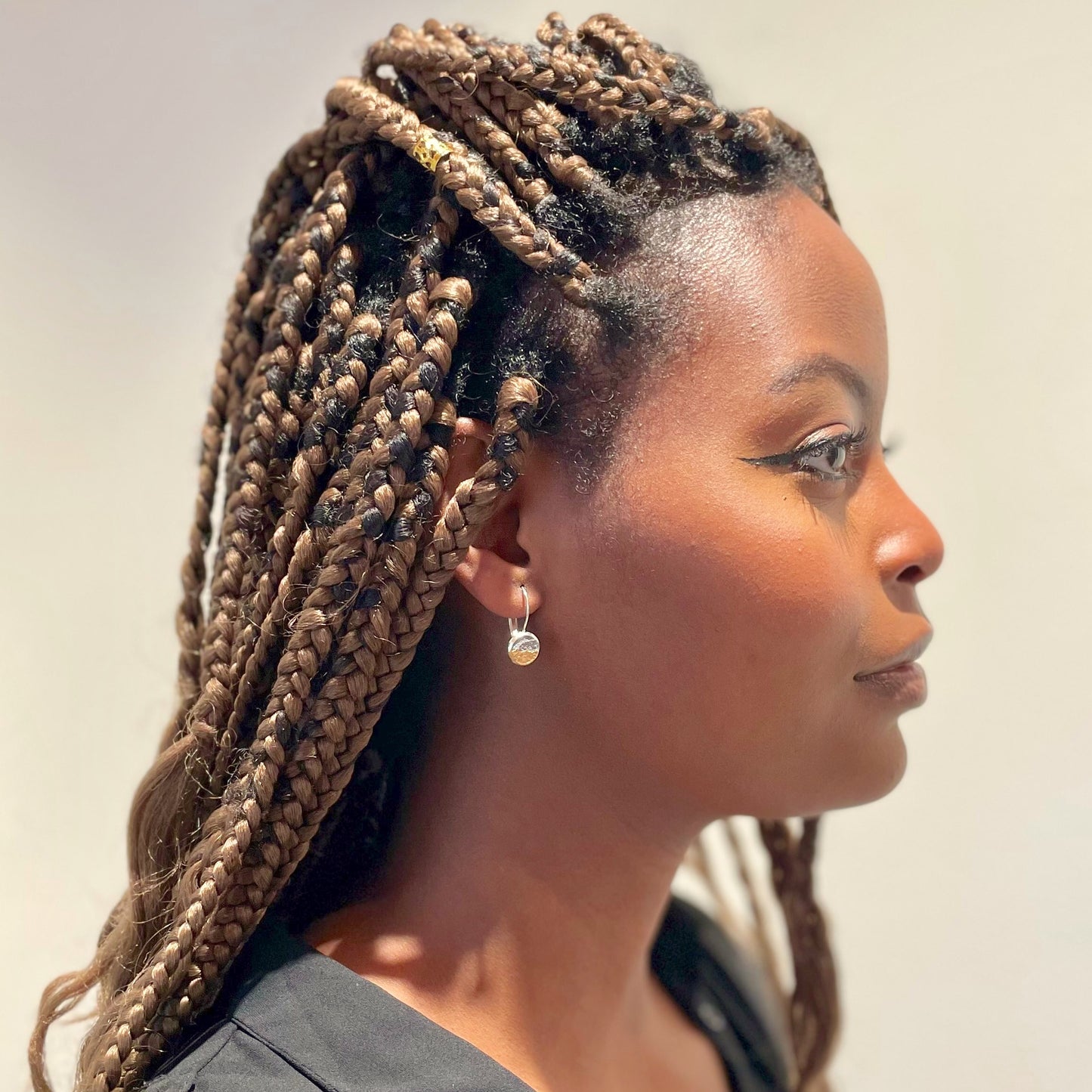 Boucles d'oreilles crochets à PETITS ronds en béton
