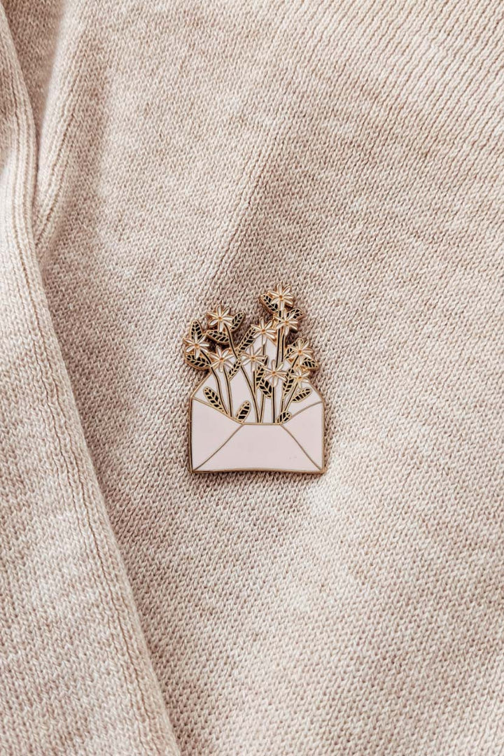 Letter of Flowers Enamel Pin