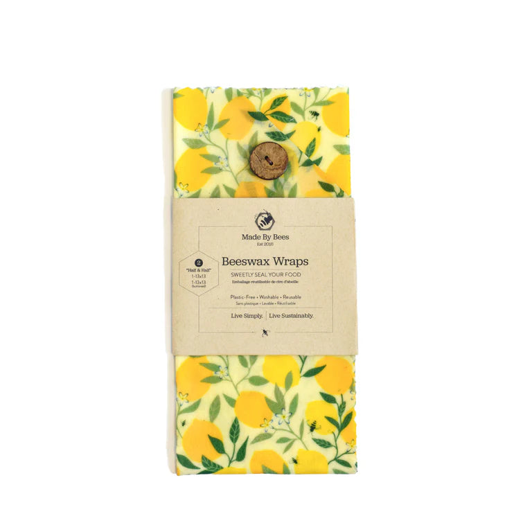 Beeswax Wrap for Food "The Half & Half Set" (2 Large Wraps)