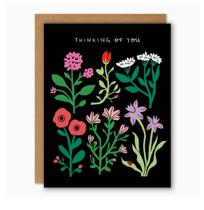 Fleurs de jardin - carte de condoléances