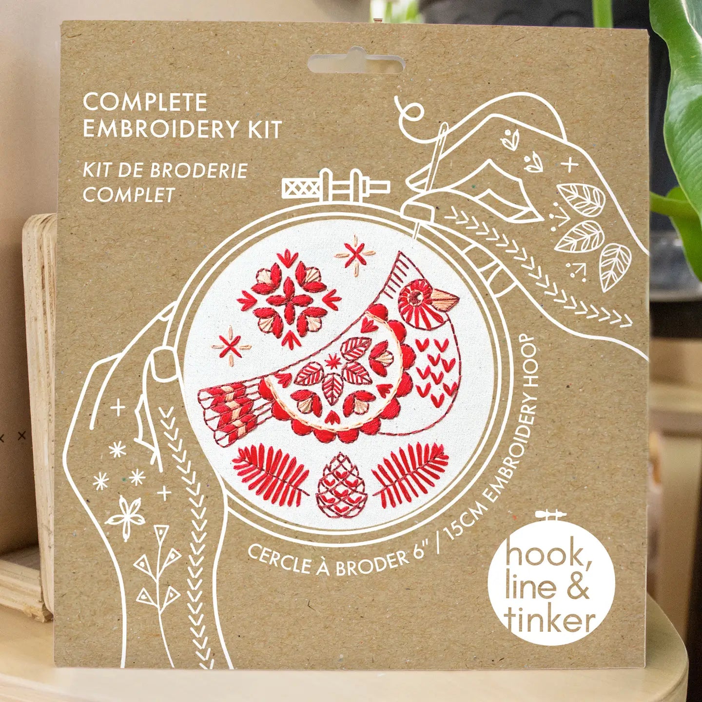 Kit De Broderie Complet Folk Cardinal