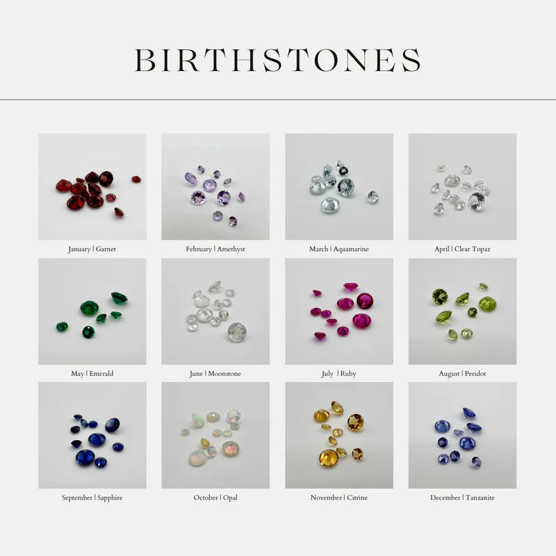 Adorn, Birthstone Necklace (collier de pierres de naissance)