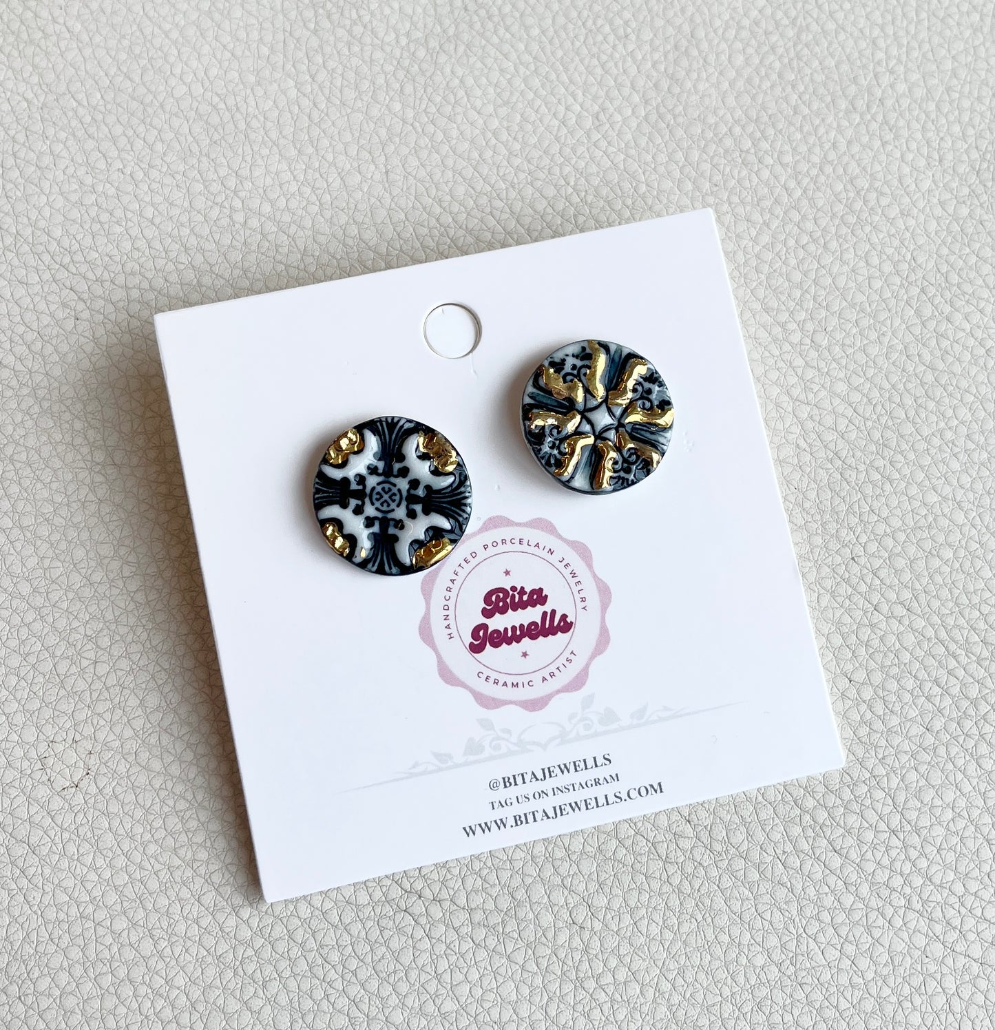 Button Tile Earrings