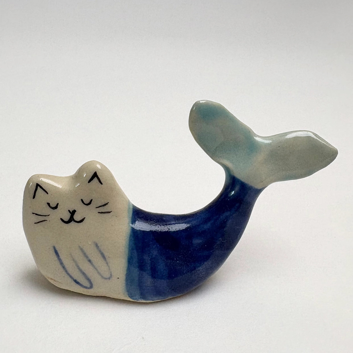 Small Ceramic Cat Mermaid