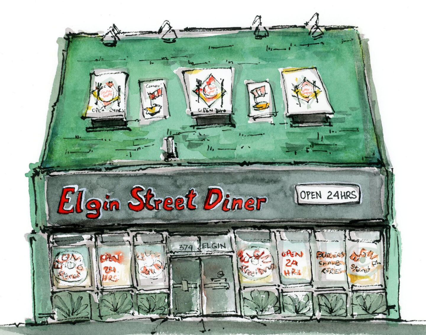 Tommy Lee Print - Elgin Street Diner