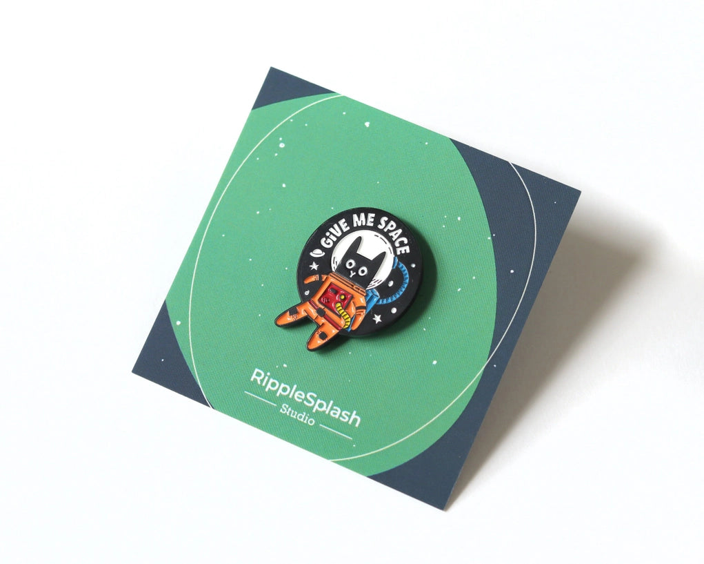 Astronaut Cat Enamel Pin - Give Me Space
