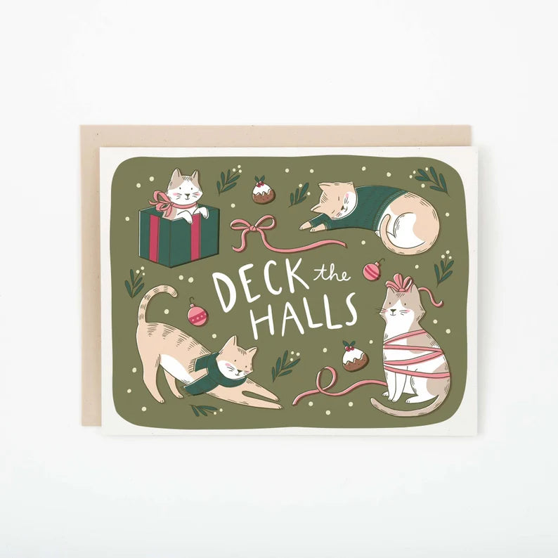 Deck the Halls Cats | Holiday Card Set