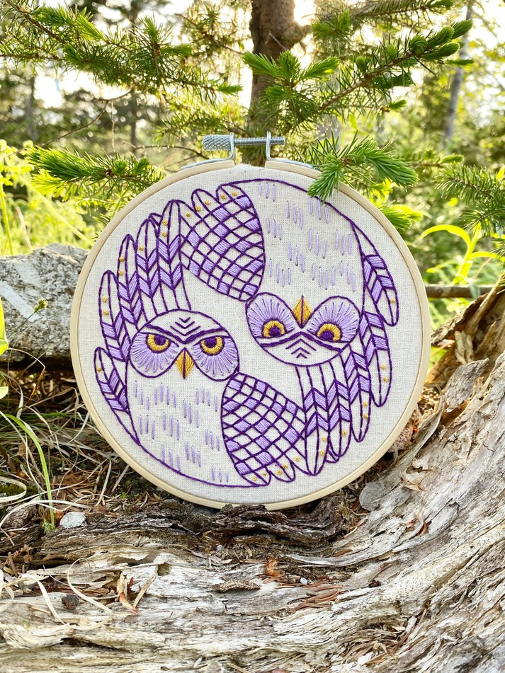 Burrowing Owls Complete Embroidery Kit