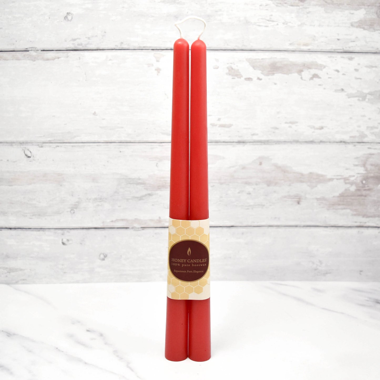 Honey Candles - Paire de chandelles tube naturel de 12 pouces