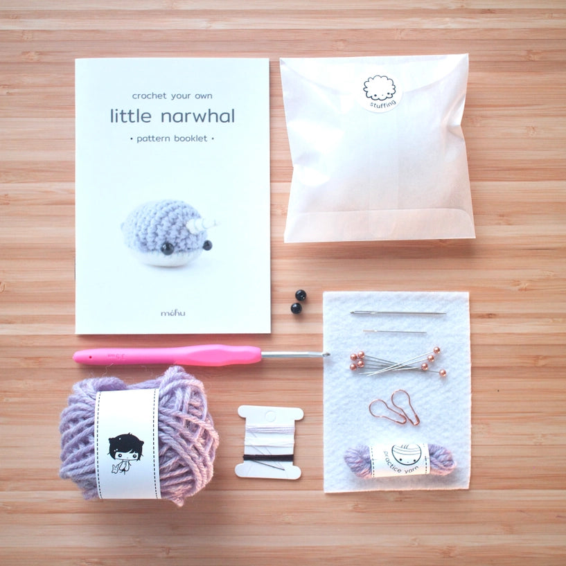 Little Narwhal Crochet Kit - Beginner Amigurumi Kit