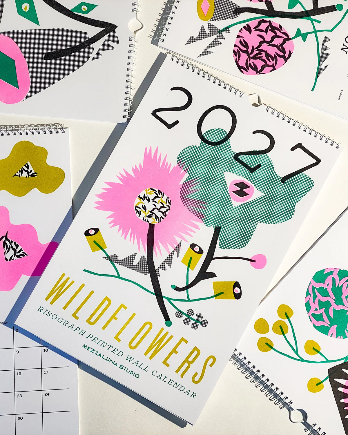 2027 Wild Flowers Risograph Wall Calendar
