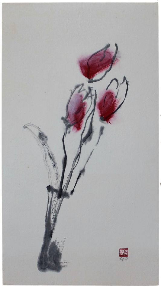 Lilith Ohan - Dessin de tulipes rouges