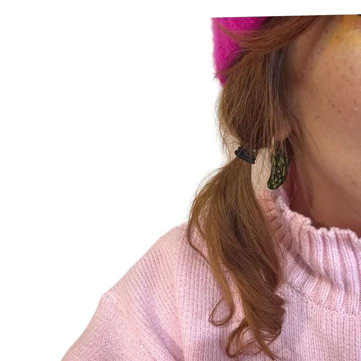 Rasberry Charm Hoop Earrings