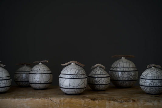 Medium White Raku Keepsake Vessel