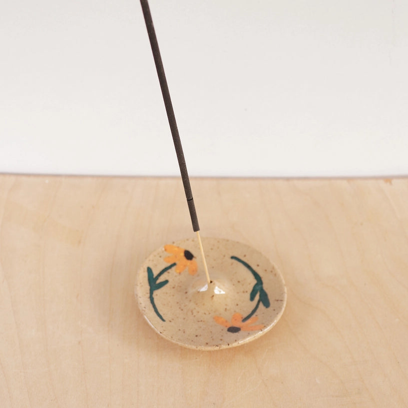Ceramic Incense Holder - Flowers