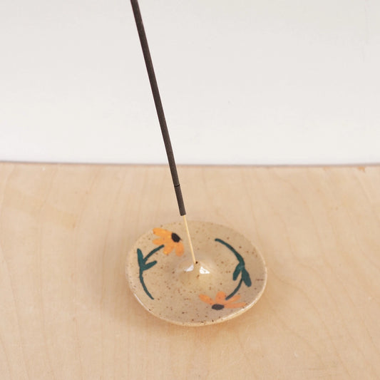 Ceramic Incense Holder - Flowers