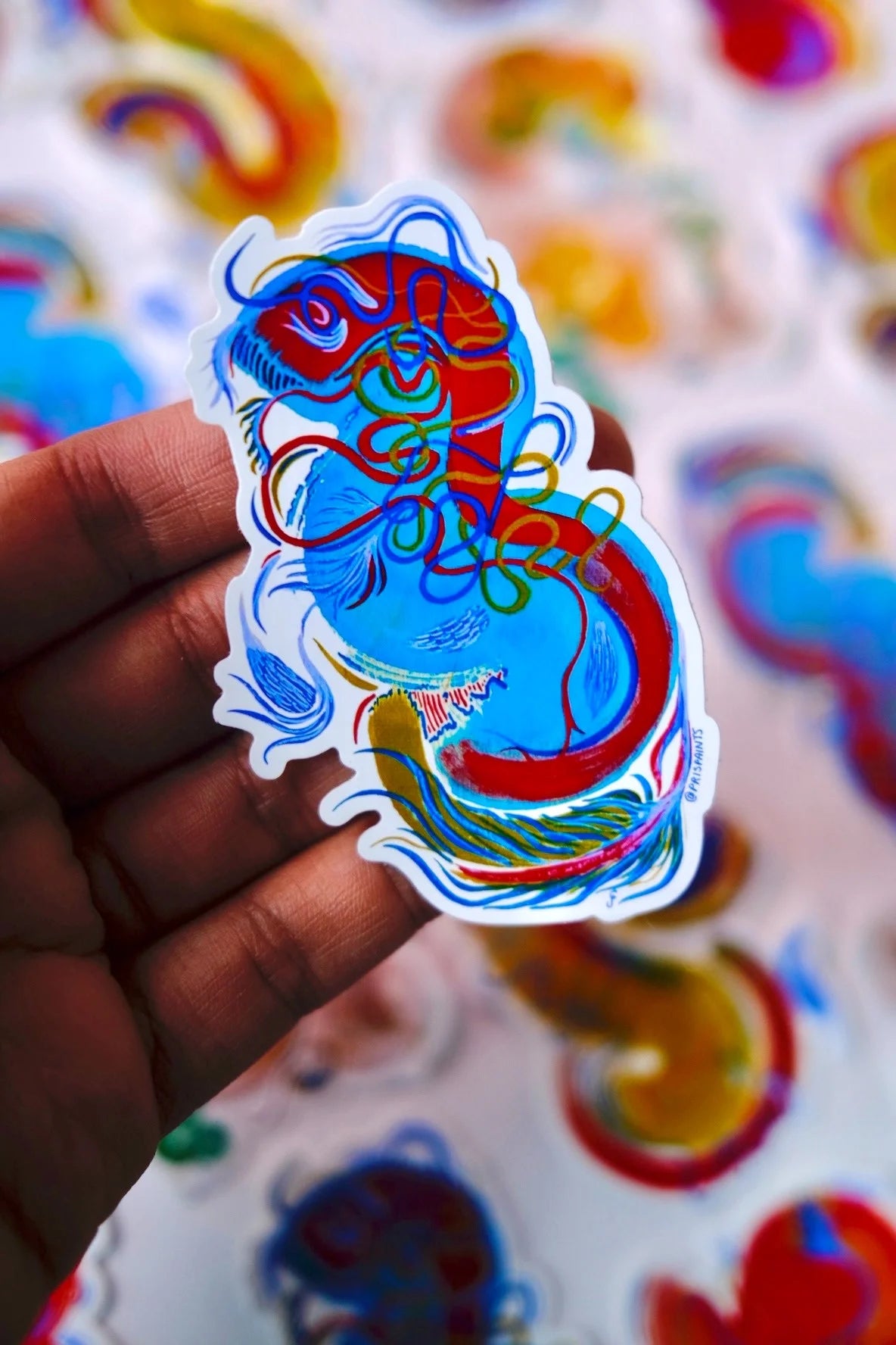 autocollant - blue dragon