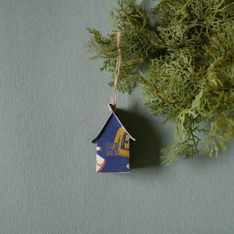 Holiday Fabric House Luminary Ornament