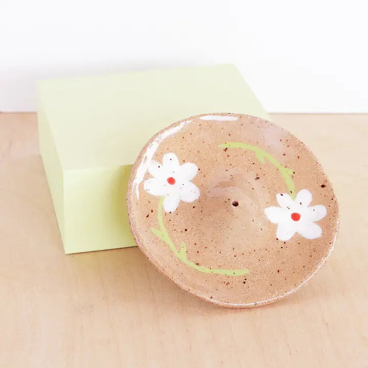 Ceramic Incense Holder - Flowers