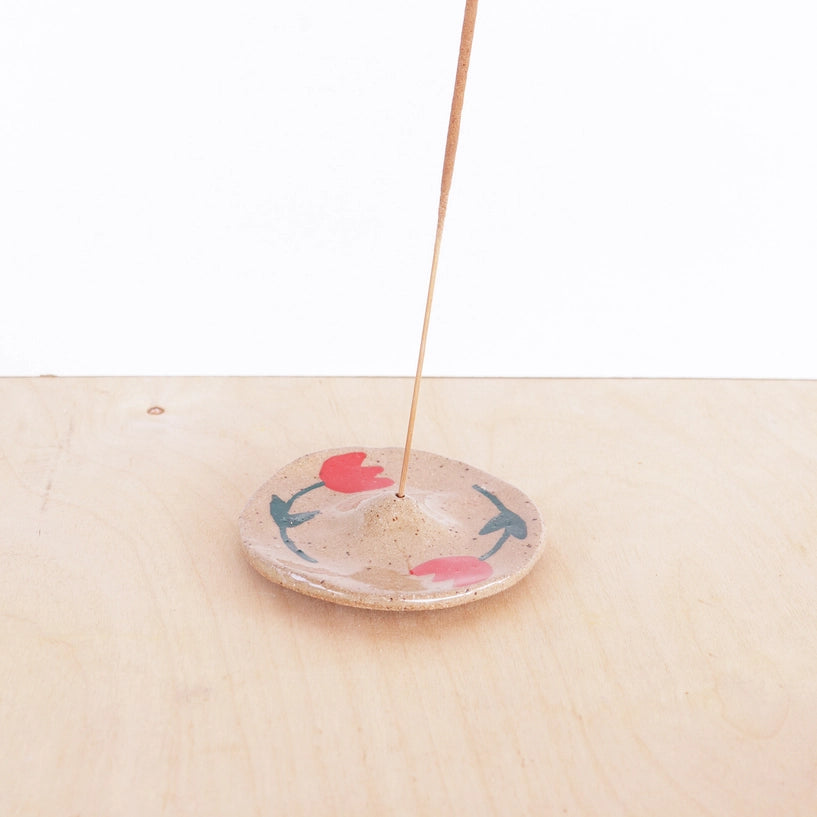 Ceramic Incense Holder - Flowers