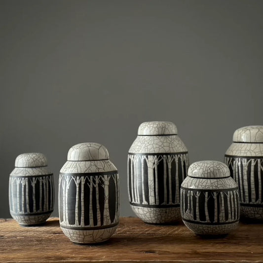 Medium Raku Birch Jar