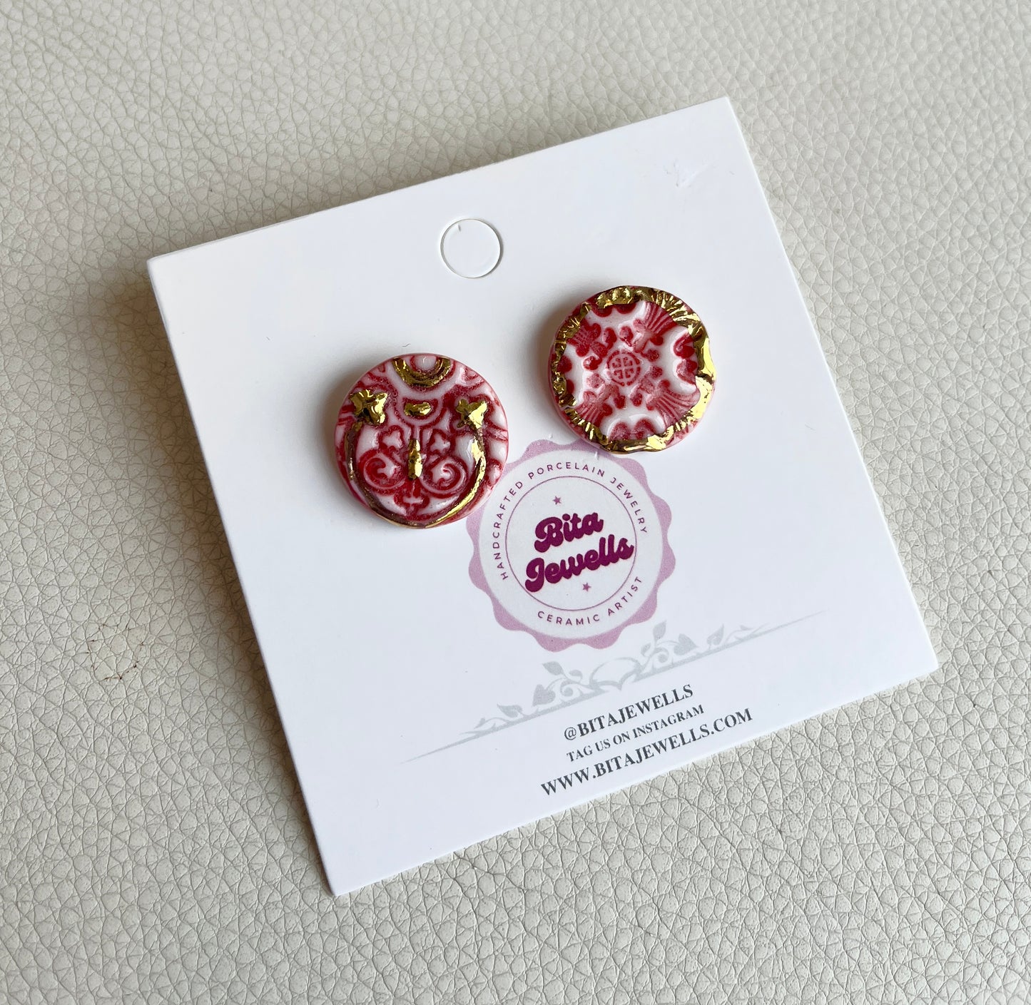Button Tile Earrings