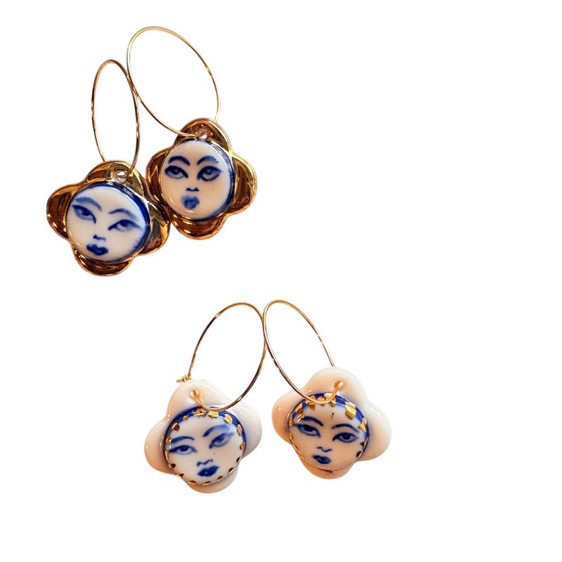 Flower Face Earrings