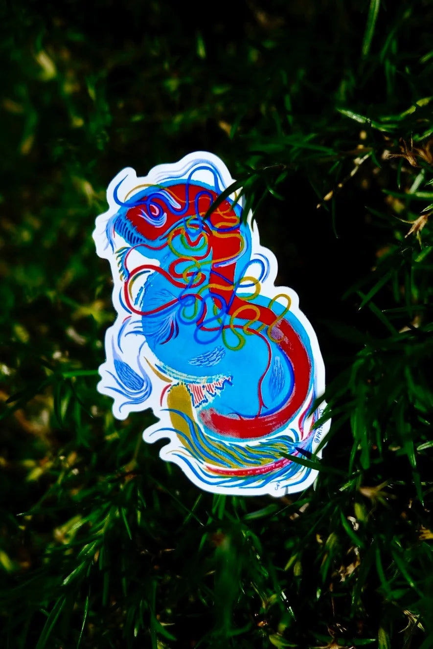 autocollant - blue dragon