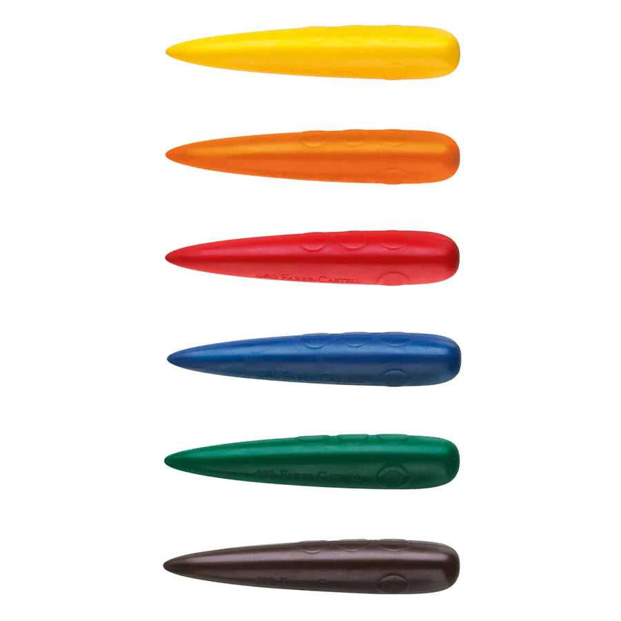 6 crayons de cire - Forme de goutte