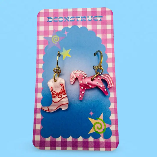 Horse & Boot Charm Earrings