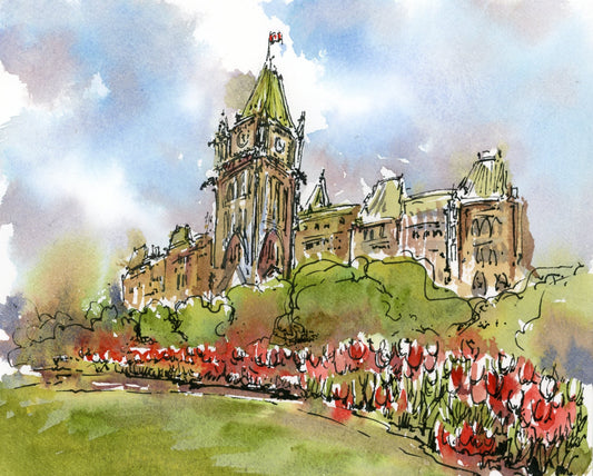 Impression par Tommy Lee - Parliament with Tulips