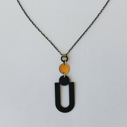 Oxidized Brass Attraction Necklace