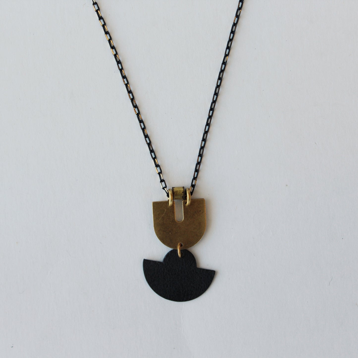 Oxidized Brass Jointed Necklace