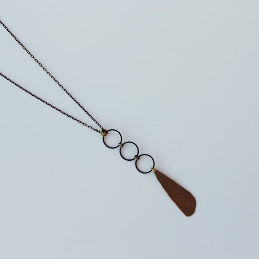 Oxidized Brass Flow Necklace