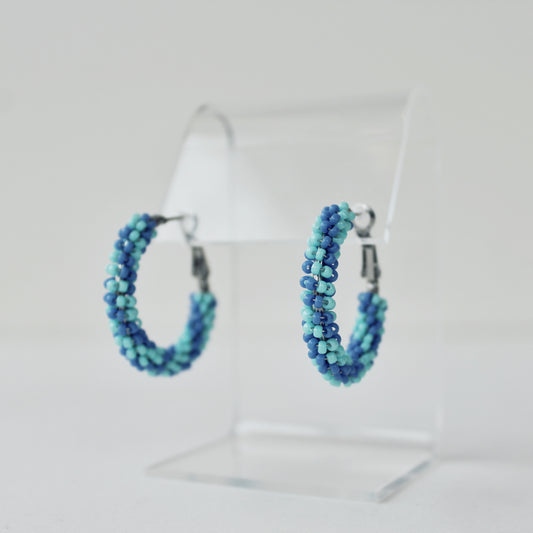 Swirly Beaded Hoop Earrings