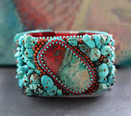 Judy Lovell - Beaded Cuff (Sonora Sunset)