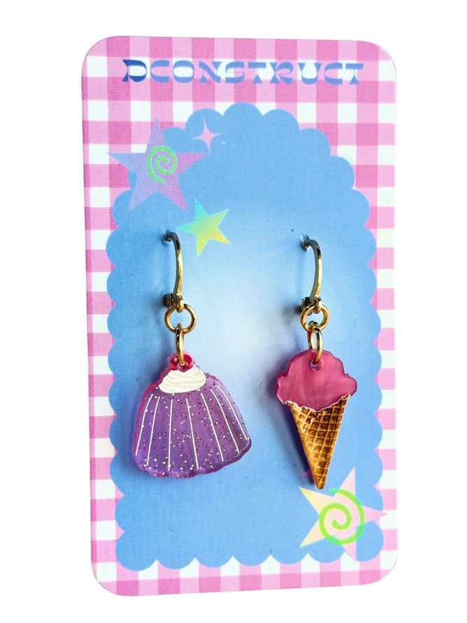 Jello Cake & Ice Cream Charm Earrings