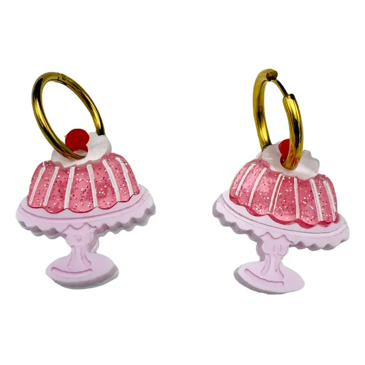 Jello Hoop Charm Earrings