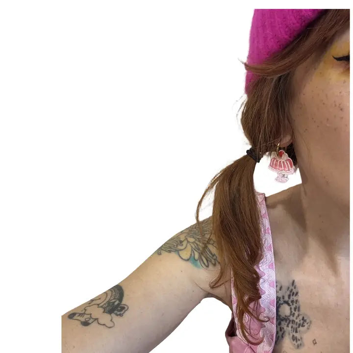 Jello Hoop Charm Earrings