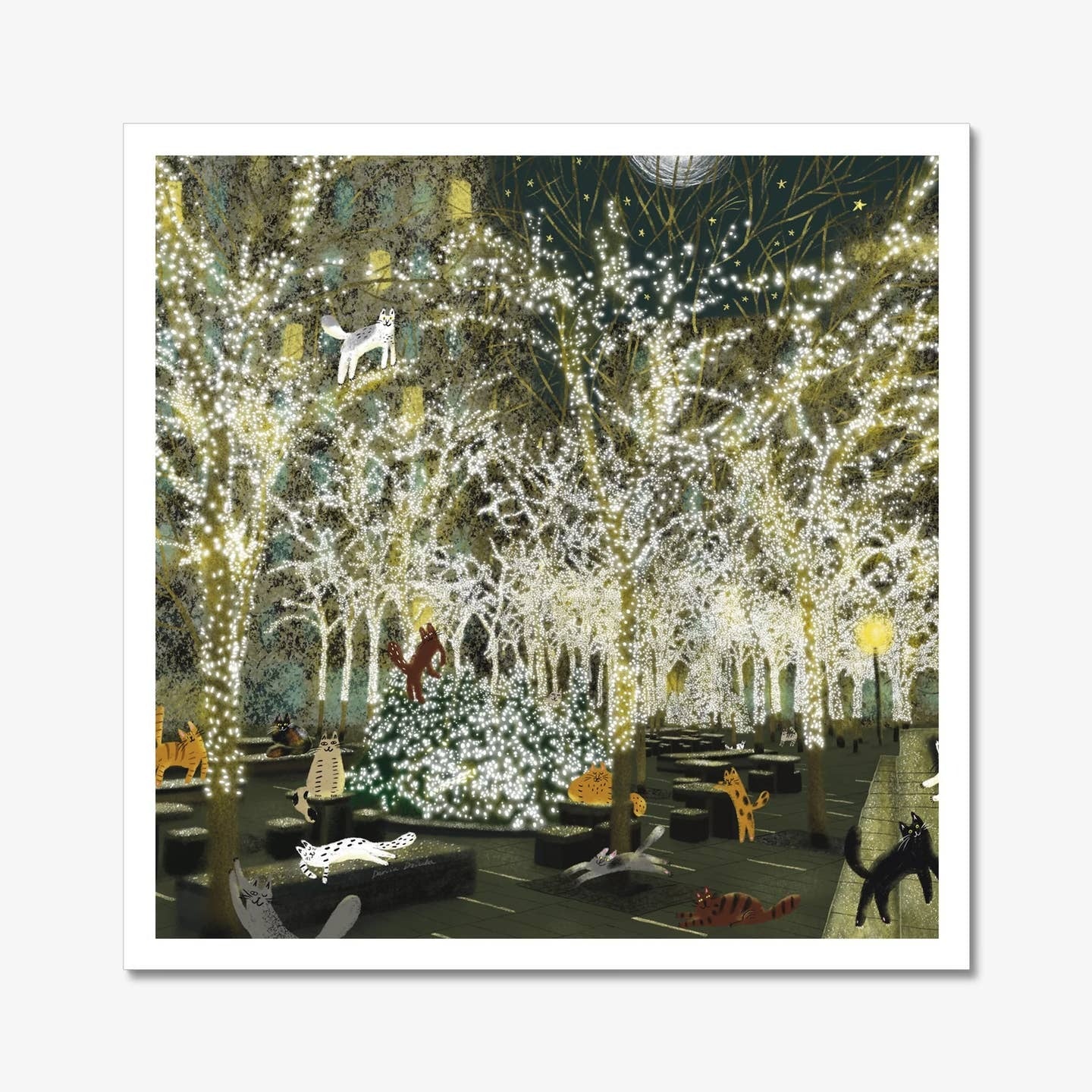 Cats in the New York Lights - Art Print