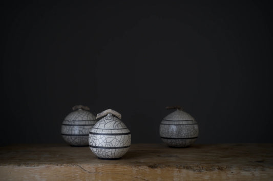 Small White Raku Keepsake Vessel
