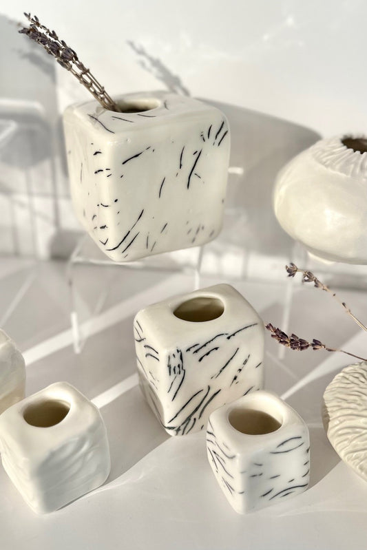 Square Vase Set - Linework