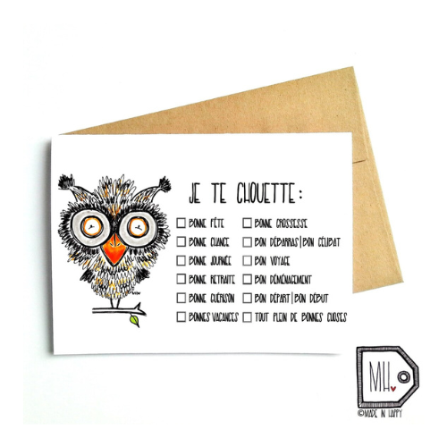 Made in Happy - Je te chouette card