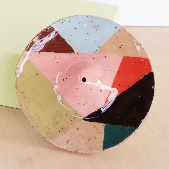 Ceramic Incense Holder - Colour Patterns